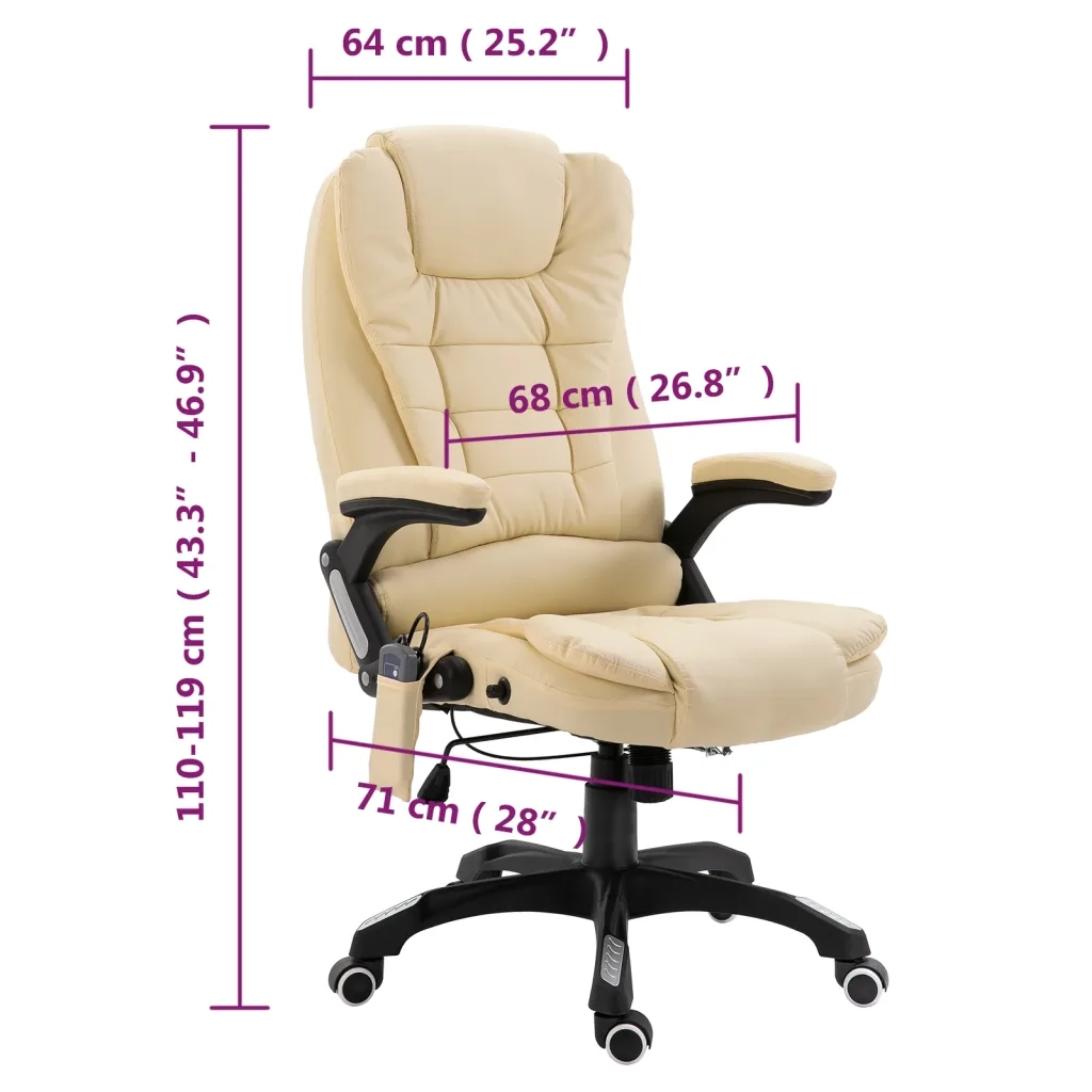 Sedia da Ufficio Massaggiante Crema in Similpelle