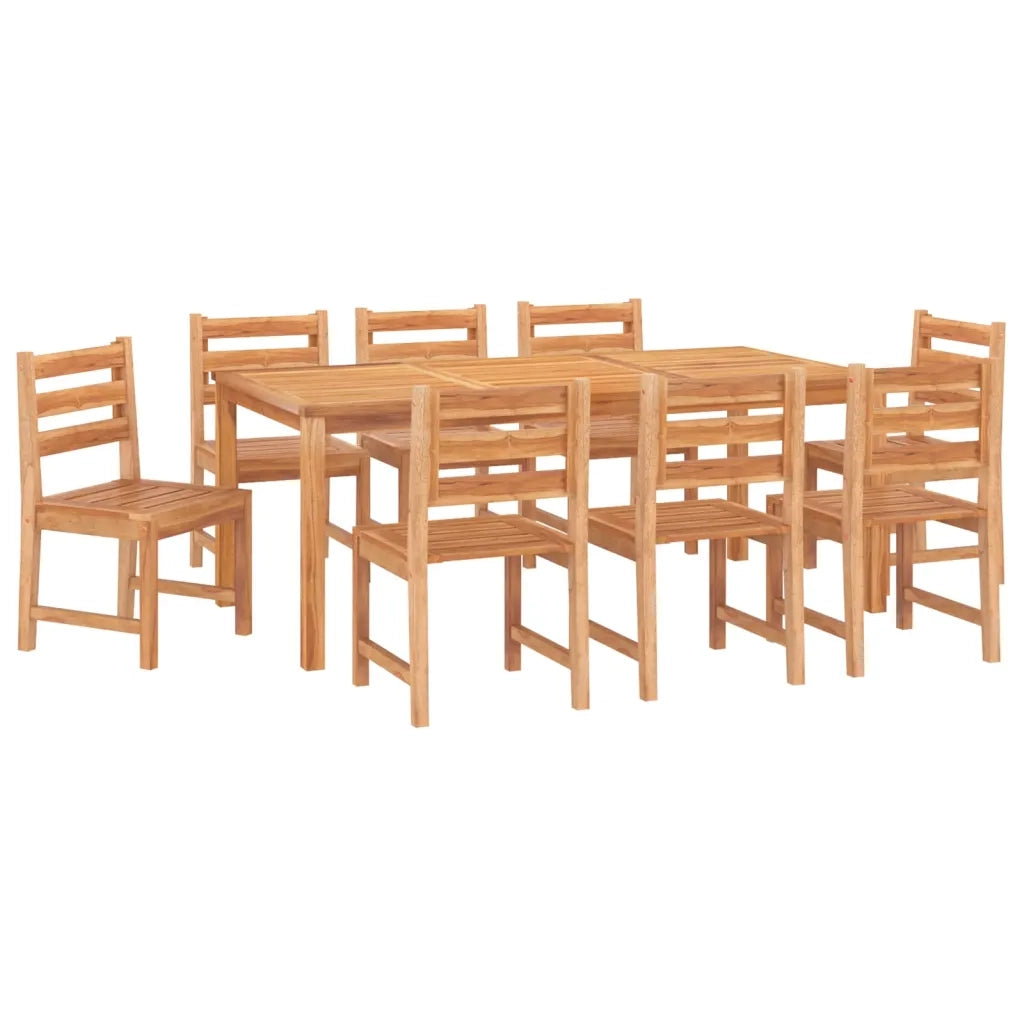 Set da Pranzo per Giardino 9 pz in Legno Massello di Teak 3157192