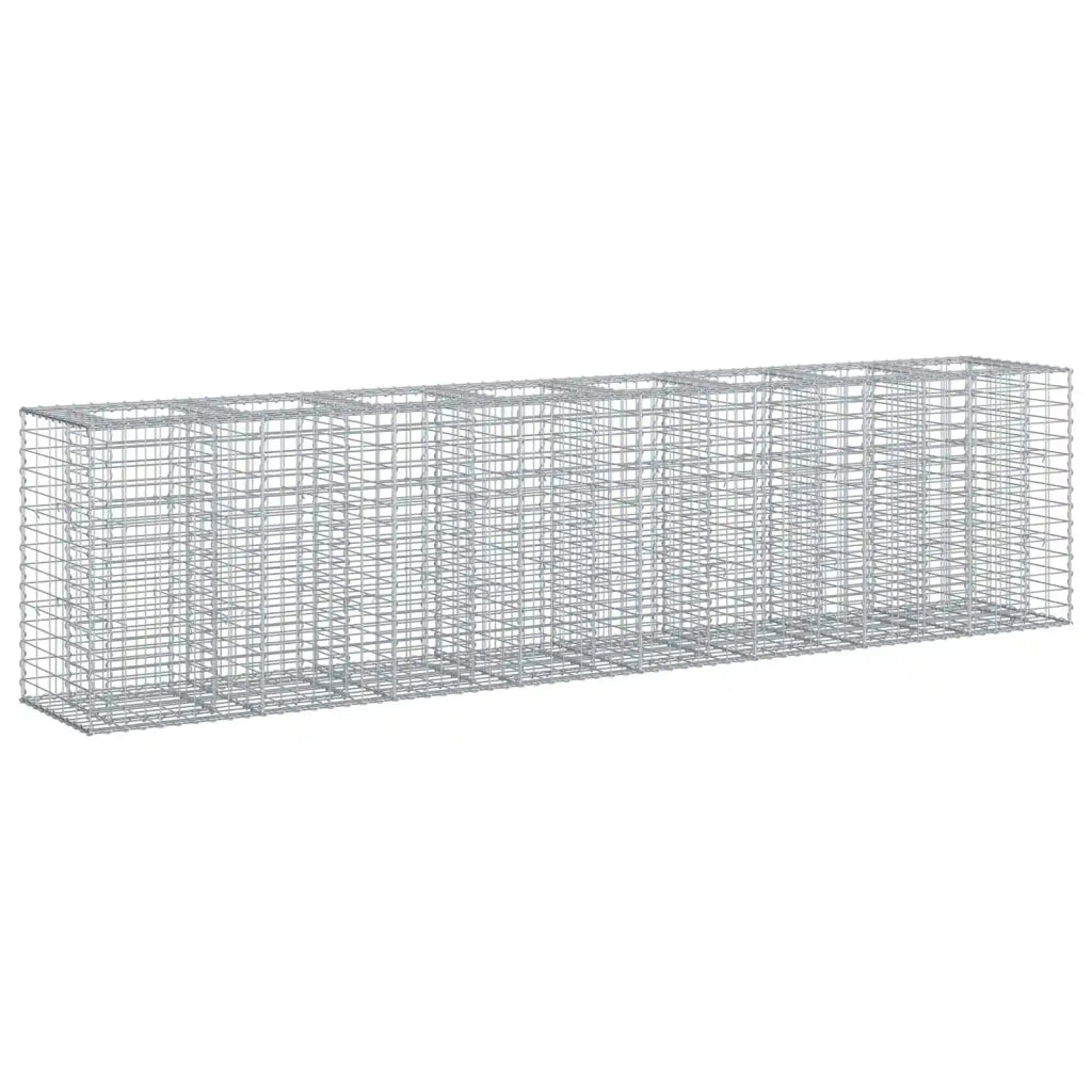 Letto rialzato in gabbione 2 pz Argento 330 x 50 x 80 cm CFW8519681