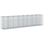 Letto rialzato in gabbione 2 pz Argento 330 x 50 x 80 cm CFW8519681