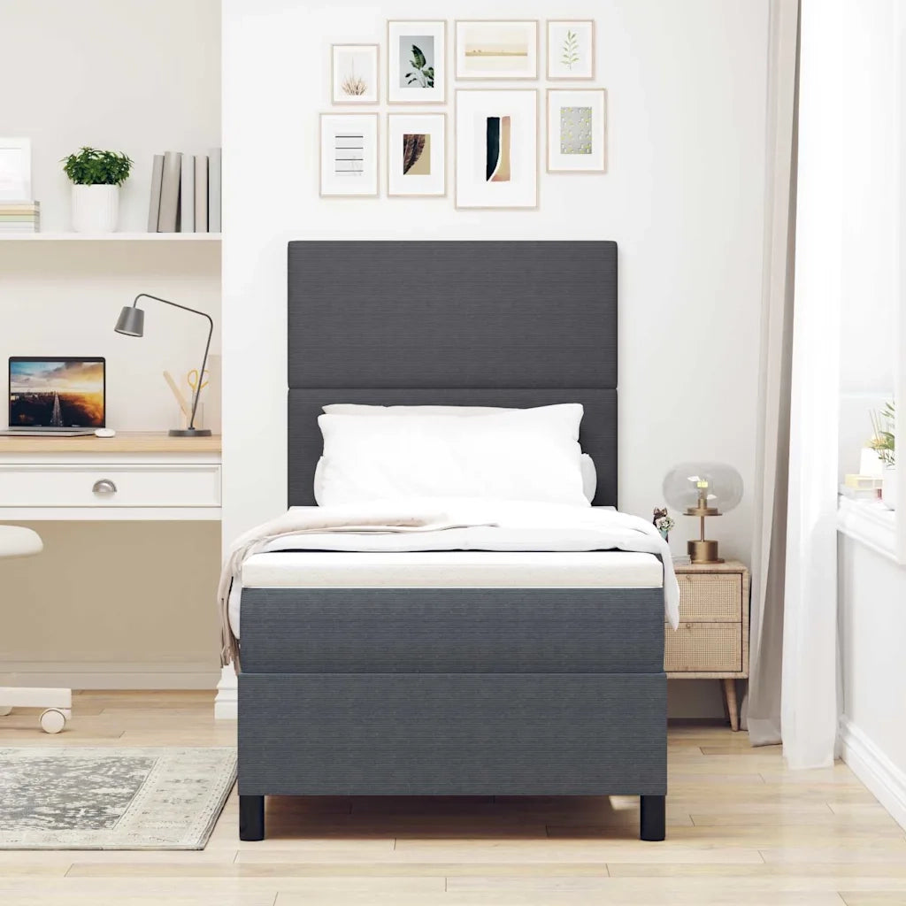 Letto a molle con testiera Grigio Scuro e Bianco 80 x 200 cm 3337532