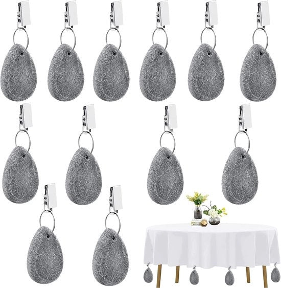12 pezzi di pesi per tovaglia da tavola in pietra naturale, set di pesi per tovaglia da tavola per esterno, pesi per tovaglia da tavola in marmo naturale, extra pesanti, per feste, picnic e matrimoni