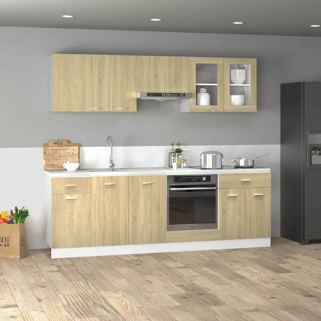Set Mobili da Cucina 8pz “Lyon” Rovere Sonoma in Truciolato 3307656