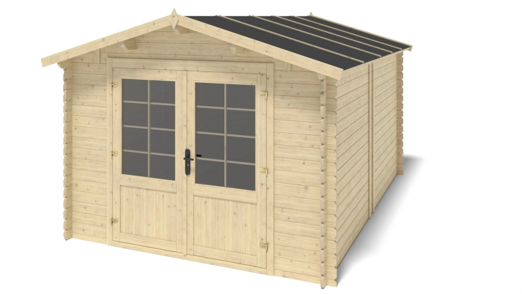 Casetta da giardino in legno - 12m2 - 3x4m - 28mm - colore: naturale - DOM661 - ALTANKA