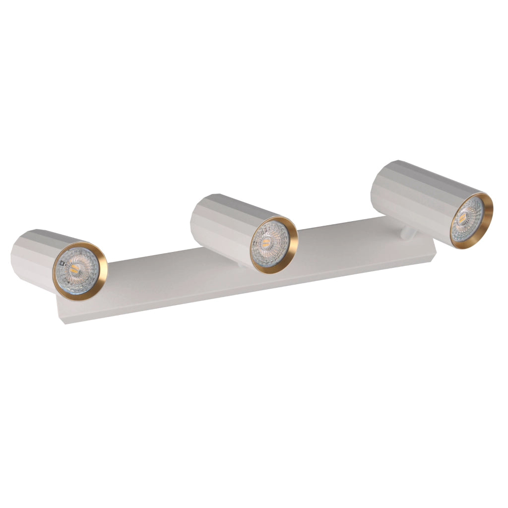 Plafoniera/Applique 3 luci bianco-oro GU10 Nicea Polux