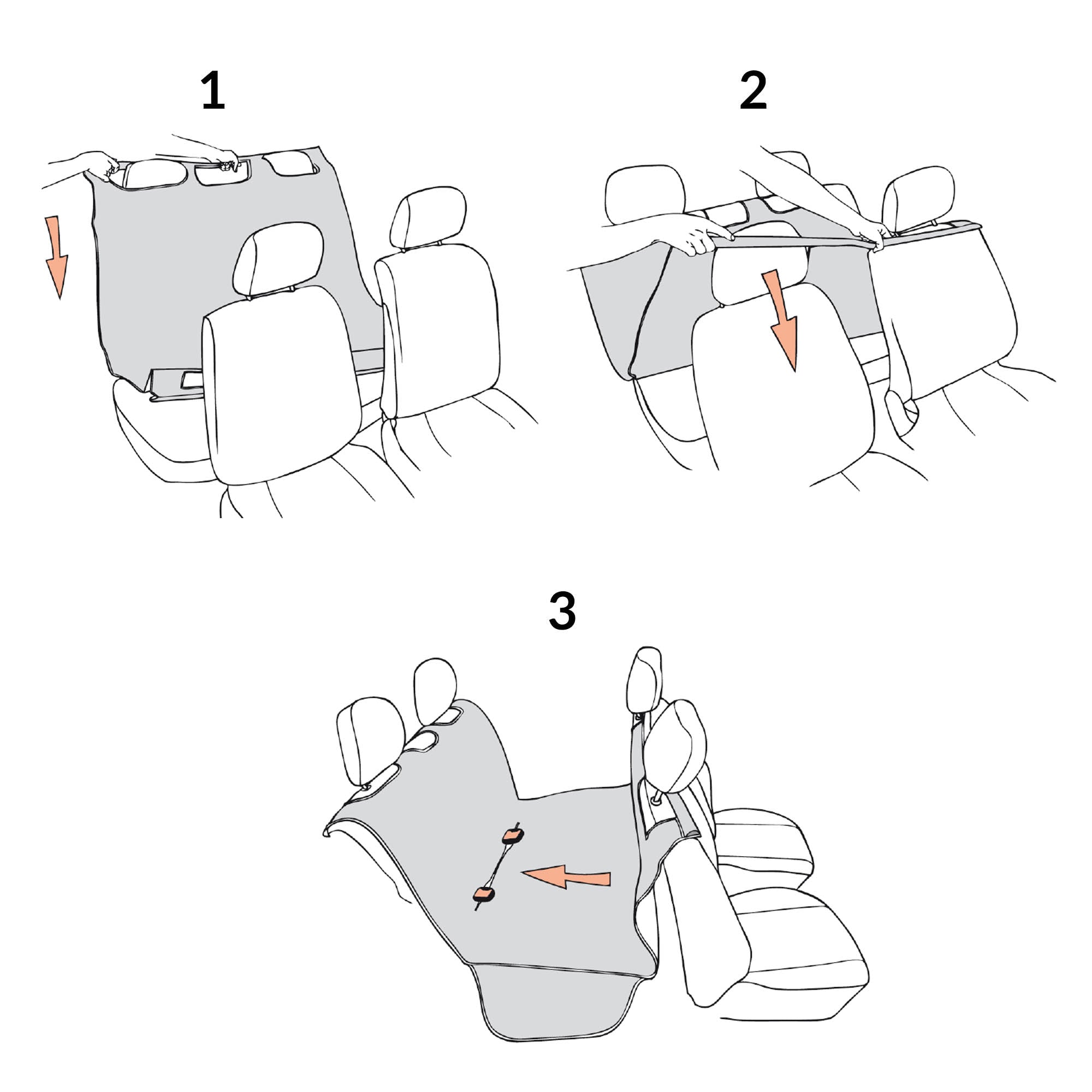 Coprisedile Posteriore Auto per Cani 127x160 cm in Similpelle Nero