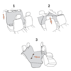 Coprisedile Posteriore Auto per Cani 127x160 cm in Similpelle Nero