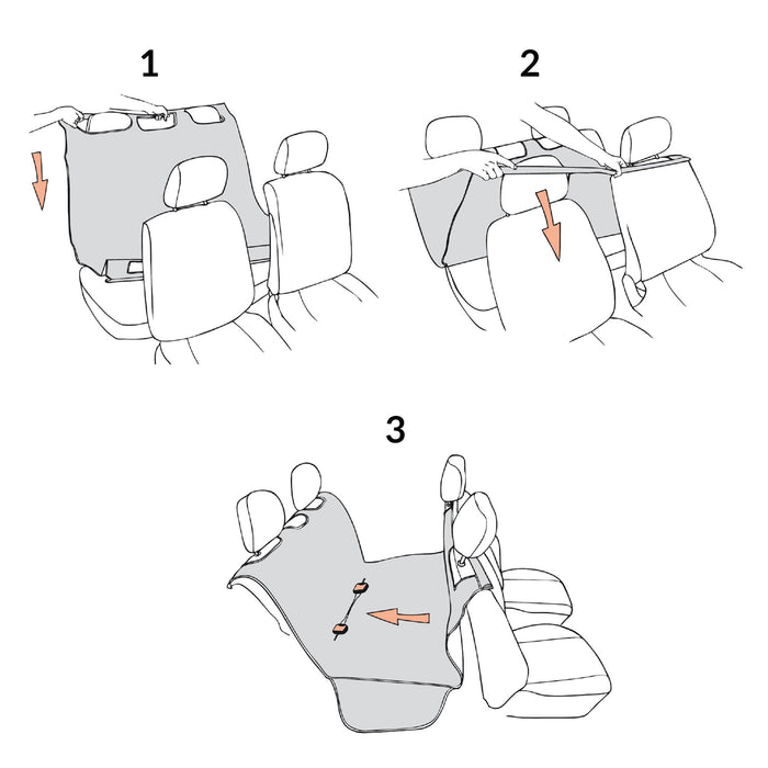 Coprisedile Posteriore Auto per Cani 127x160 cm in Similpelle Nero