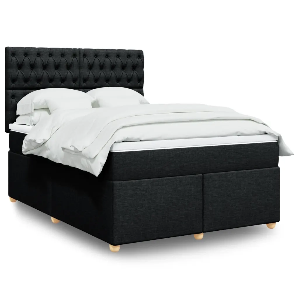 Giroletto a Molle con Materasso Nero 140x200 cm in Tessuto 3293612