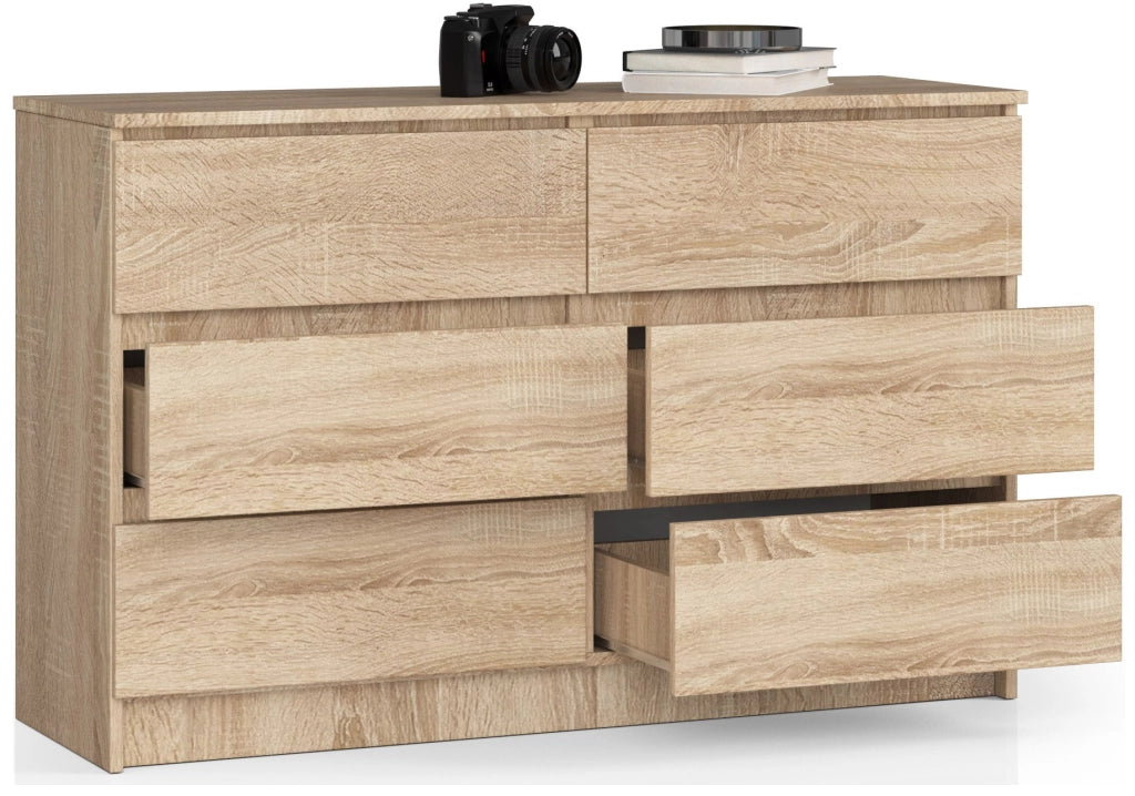Cassettiera AKORD K120 Sonoma Quercia 120 cm 6 cassetti 120x40x77 cm