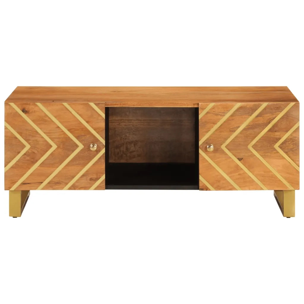 Tavolino da Salotto Marrone e Nero 100x54x40 cm Legno di Mango 356795