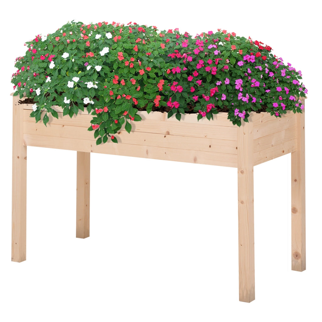 Letto Rialzato per Orto con Tessuto ¨C zephmum ¨C Legno 122.5x56.5x76cm
