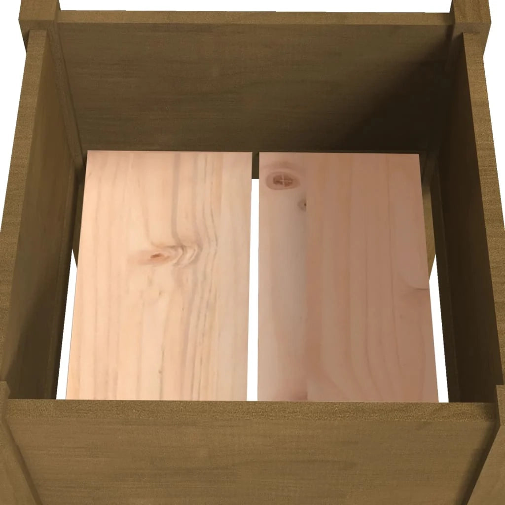 Fioriera rialzata per piante fiori giardino terrazze set da 2 50 x 50 x 70 cm legno di pino massiccio marrone 02_0038996