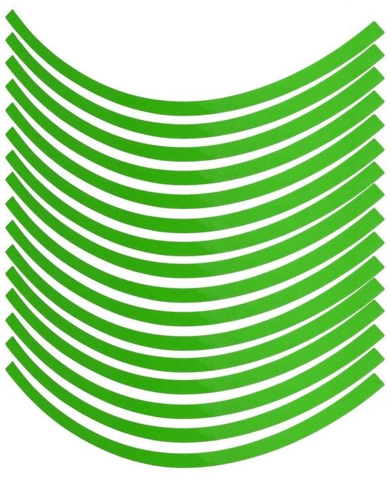 Etichette per ruote Velgrand 16 pezzi - Riflettenti - Autoadesivi - Luminosi verde chiaro - Sostenibili - Per ruote da 16 a 19 pollici - Etichette per ruote