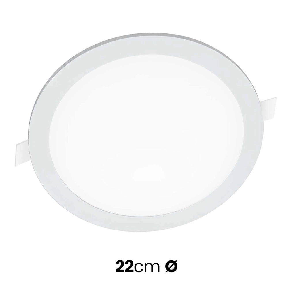 Pannello LED Rotondo Incassato 18W 22cm con 3 Temperature di Colore Regolabili Bianco Avizar