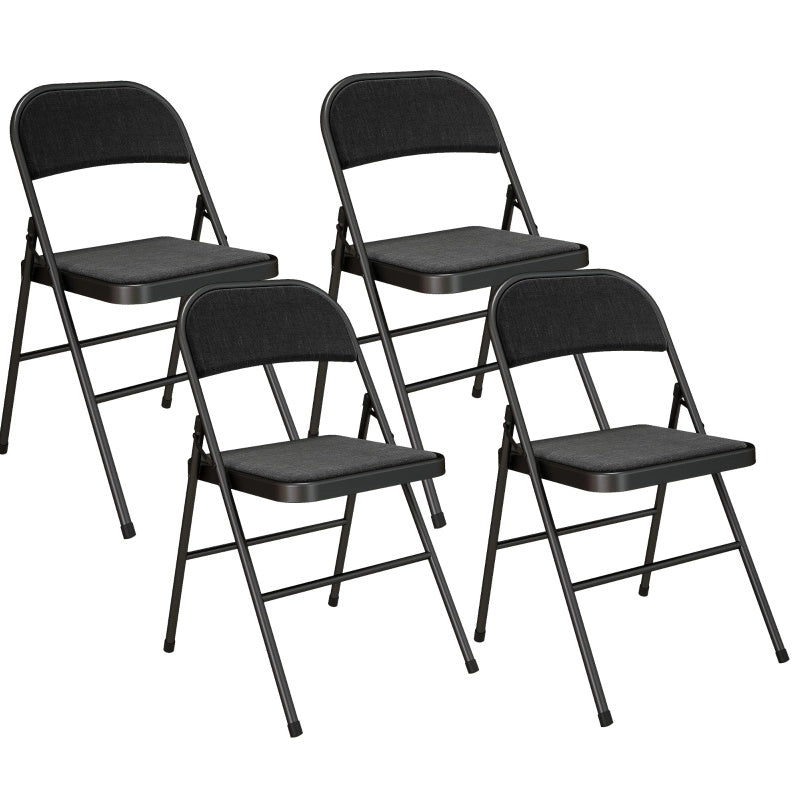 Sedia pieghevole 45x46x78 cm con seduta imbottita e struttura in metallo; nero