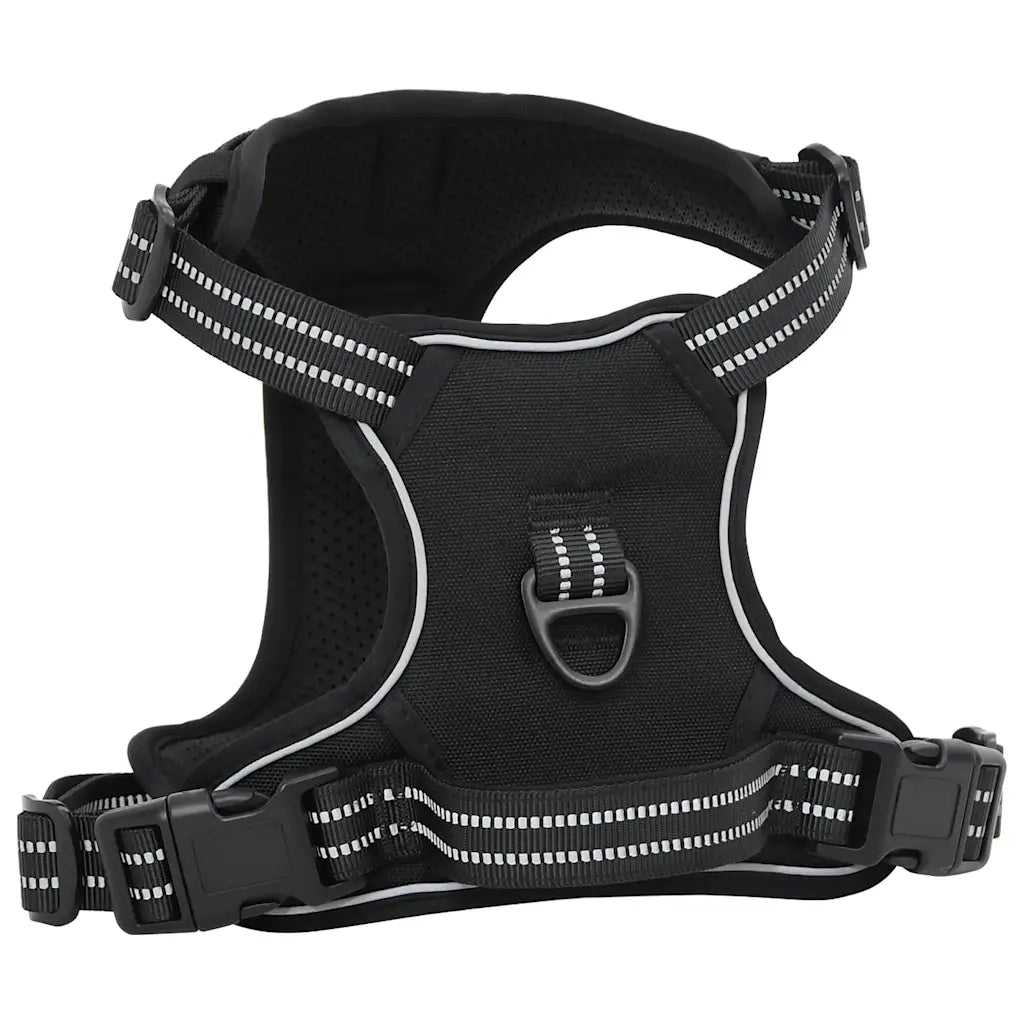 Pettorina per Cani con Strisce Riflettenti Regolabile Nera M