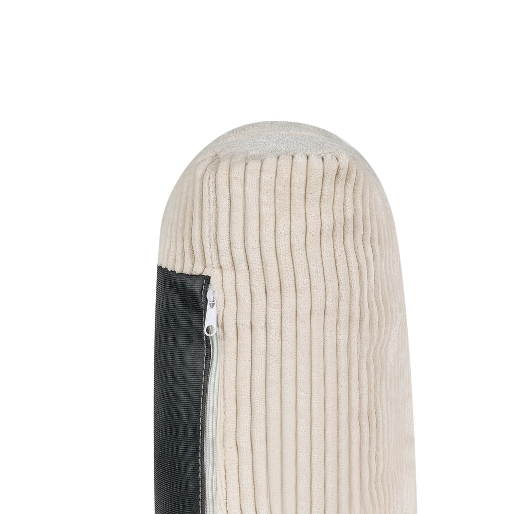 Divano angolare a destra Tappezzeria in corda jumbo beige chiaro Gambe in legno Elegante