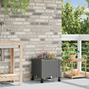 Vaso da Giardino con Ruote Grigio Chiaro 40 x 40 x 48 cm PP 3422912