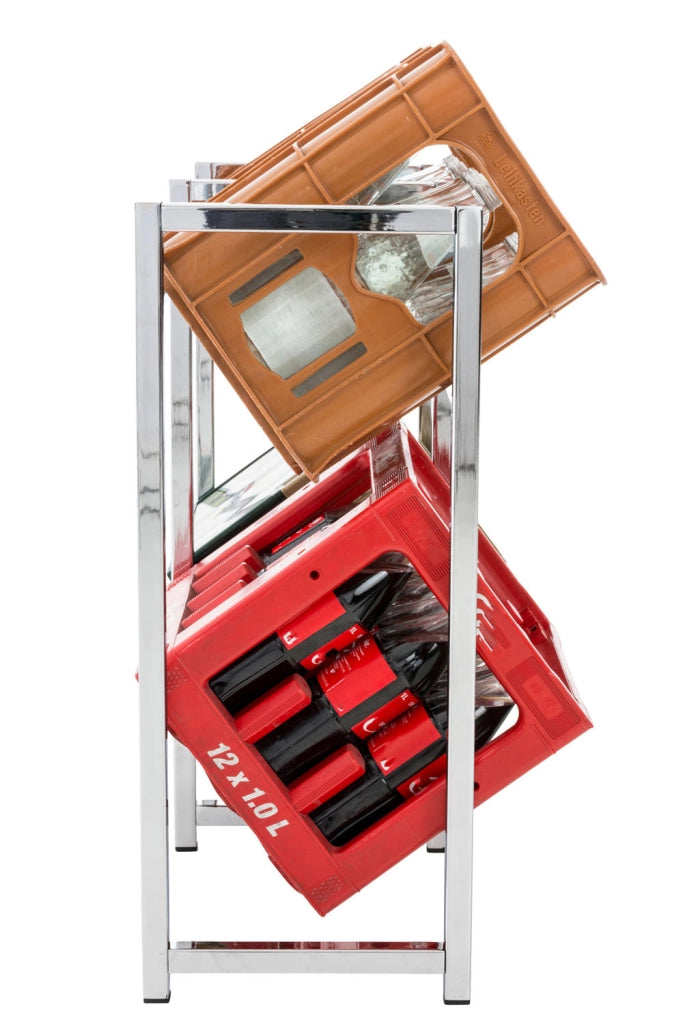 Scaffale Porta Casse di Bibite Lennert per 4 casse,cromato