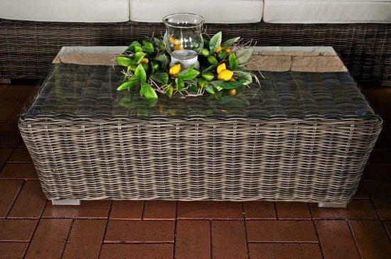 Tavolo da giardino deluxe - Tavolo da giardino in rattan - Tavolo da salotto - 100cm