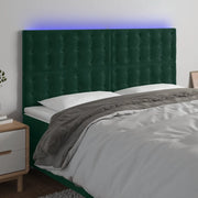 Testiera a LED Verde Scuro 180x5x118/128cm in Vellutocod mxl 121743