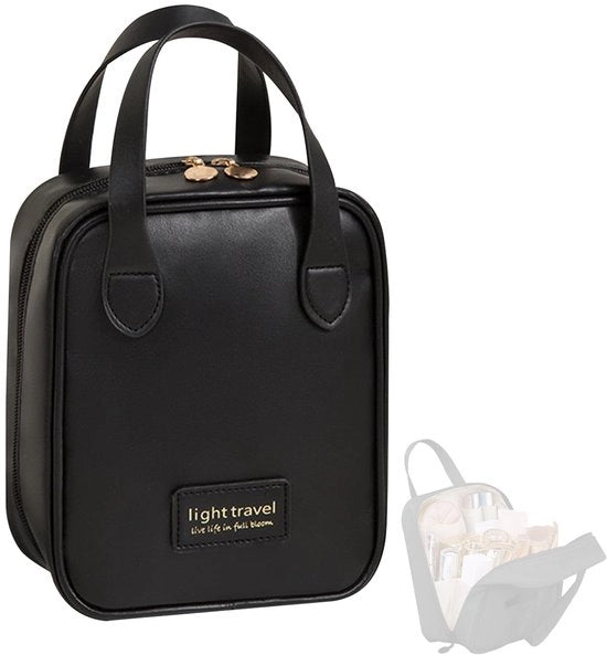 Borsa Cosmetici Grande Capacità - Borsa di Trucco con Chiusura a Seta - Organizzatore di Trucco Idrorepellente - Borsa in Pelle PU - Borsa da Donna con Maniglie - Borsa Trucco