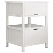 Comodino da 45x38x55 cm in finitura bianca, moderno e funzionale.