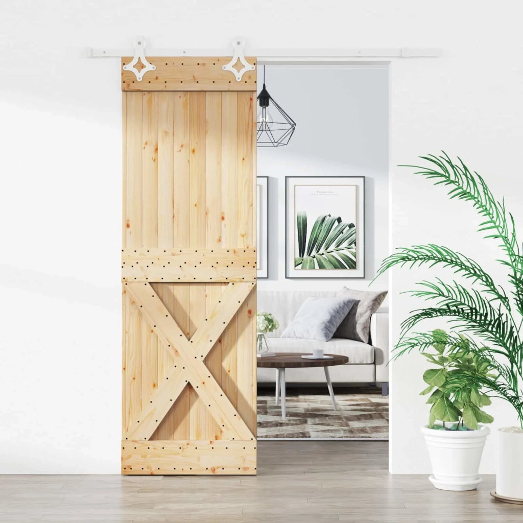 Porta scorrevole Naturale e Bianco 70 x 210 cm