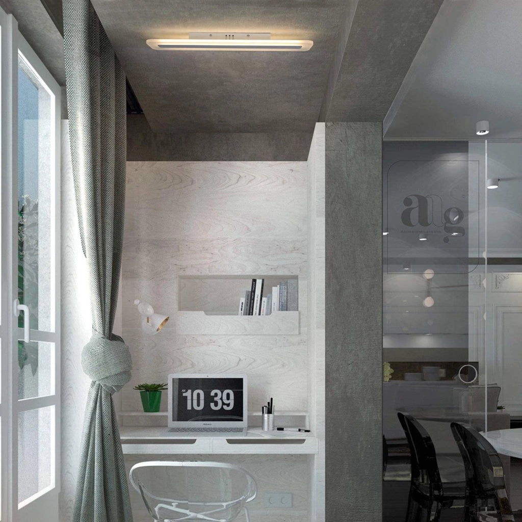 ZMH Lampada da soffitto plafoniera LED telecomando bianca per camera letto ufficio appartamento cucina balcone