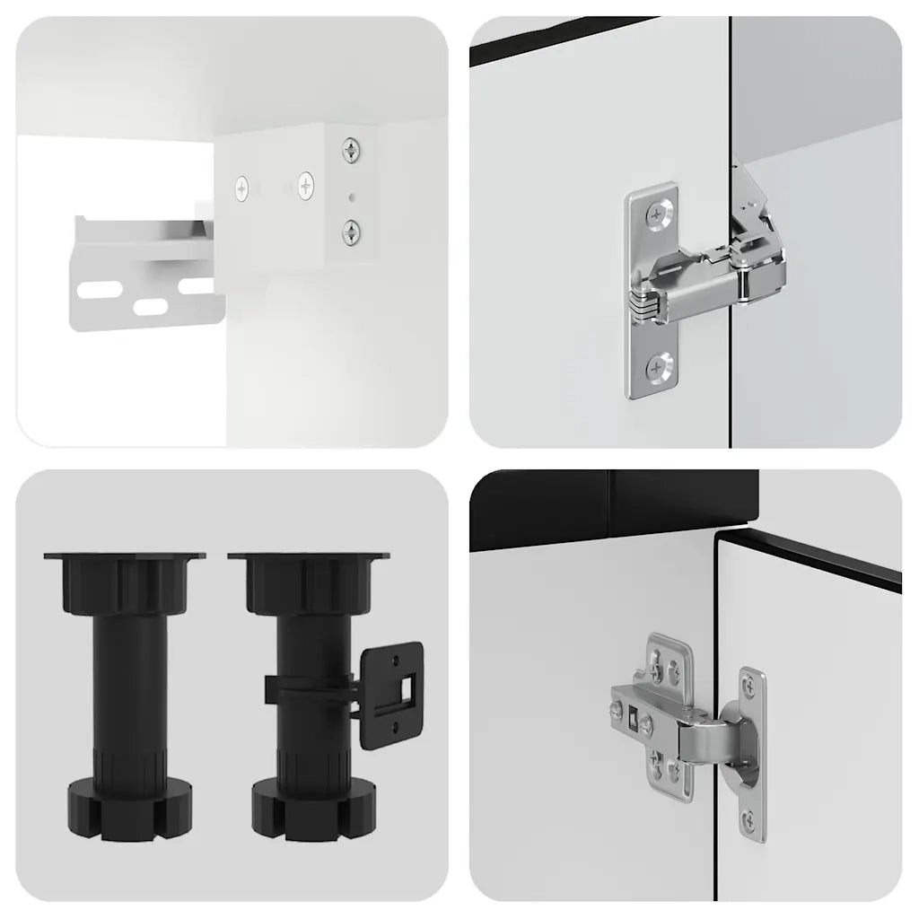Set Mobili da Cucina 11 pz Porto Neri Legno Multistrato