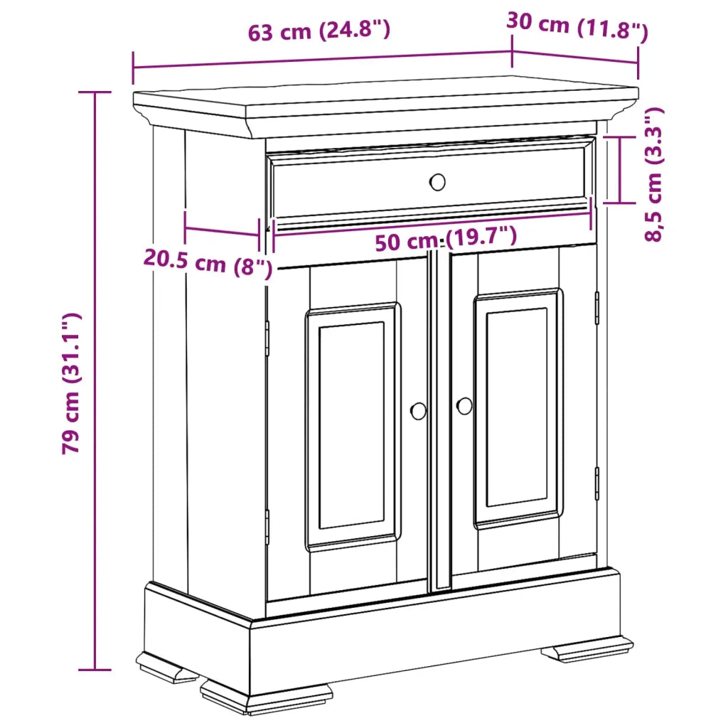 Armadio 63 x 30 x 79 cm Legno di Mogano Massello CFW3067269