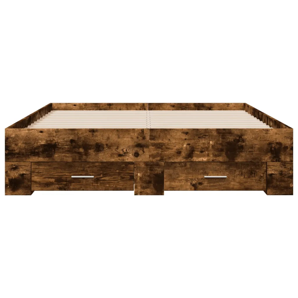 Giroletto con Cassetti Rovere Fumo 120x200 cm Legno Multistrato 3280395