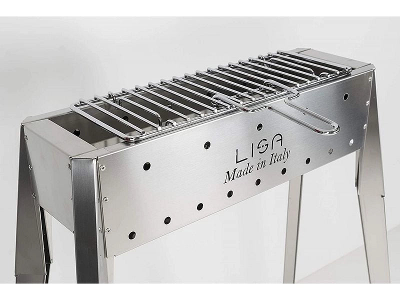 Griglietta in ferro cromato per barbecue con manico ripiegabile Lisa