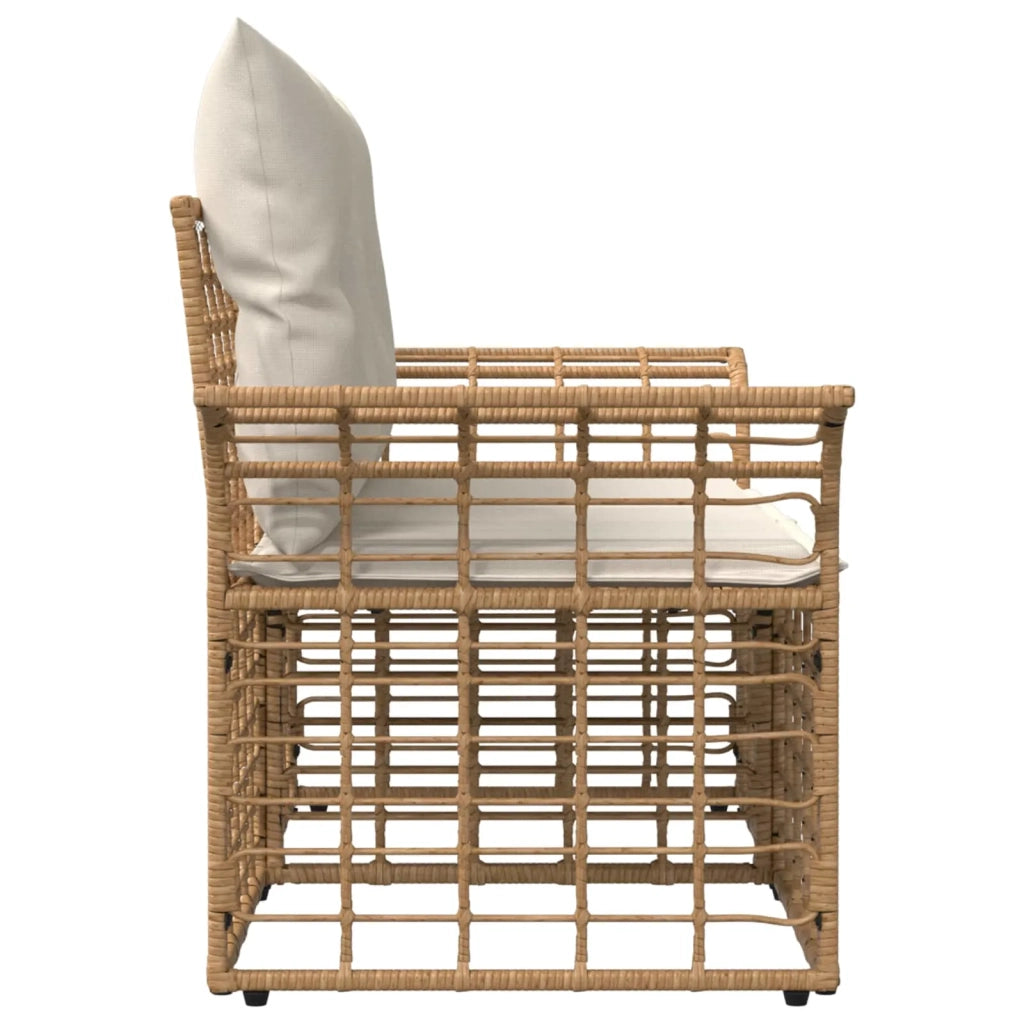 Loveseat da esterno 2 pz Naturale e Bianco Crema polyrattan CFW5817608