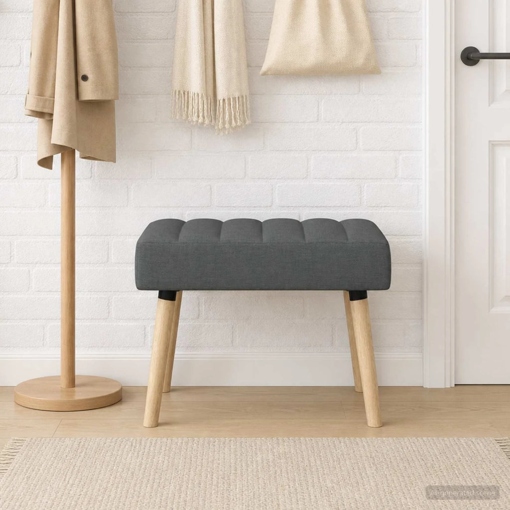 Panchina trapuntata a canale Grigio Scuro 60 x 40 x 45 cm 42038460