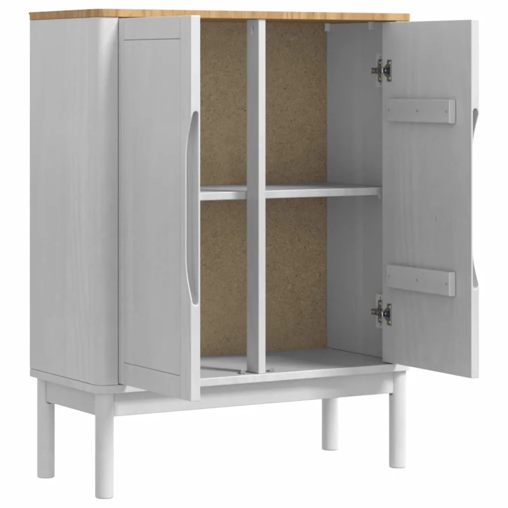 Credenza FLORO Bianco 70 x 30 x 70,5 cm Legno di Pino Massello 42011248