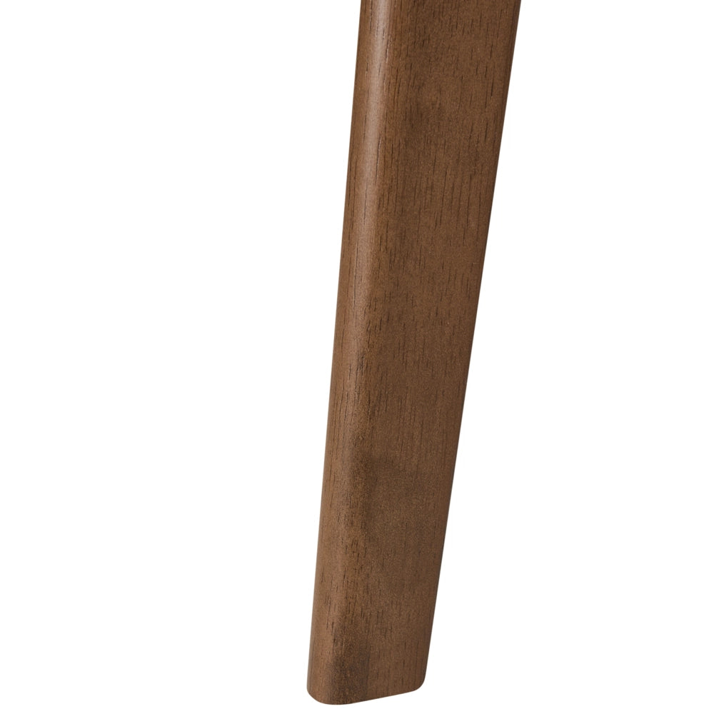 Set di 2 sedie da pranzo Struttura in legno di caucciù marrone scuro Seduta in tessuto verde Design retrò senza braccioli