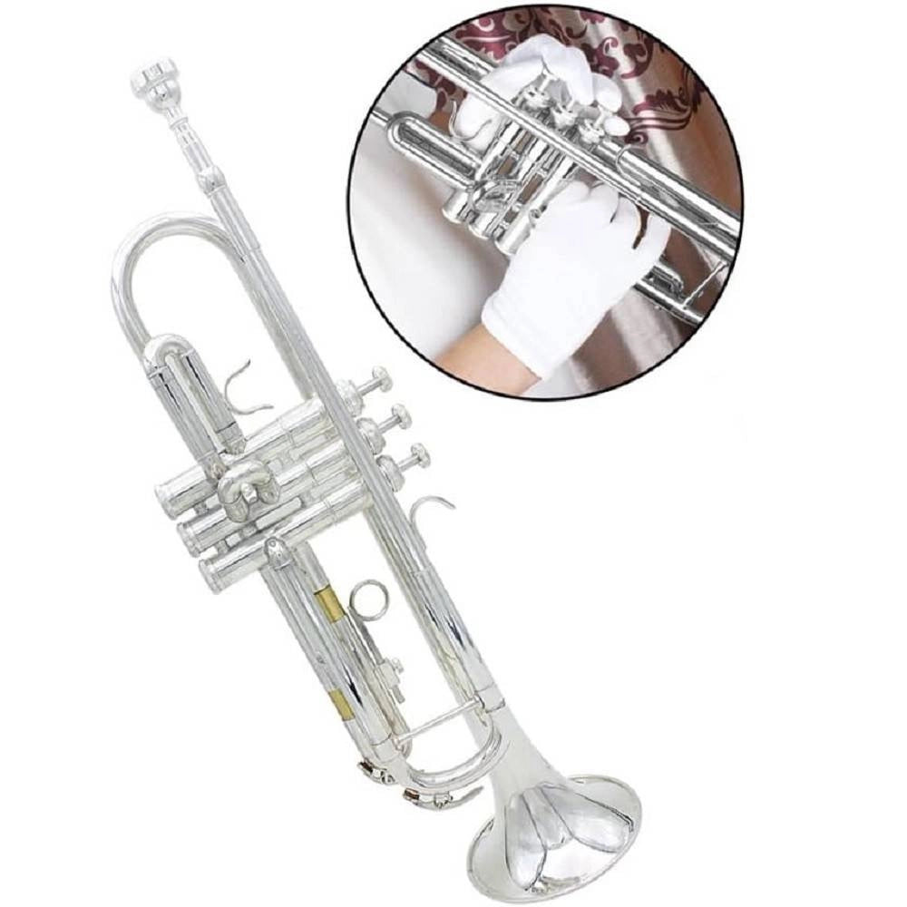 Trade Shop - Tromba Sib B Flat In Ottone Exquisite Con Bocchino Guanti Strumento Musicale -