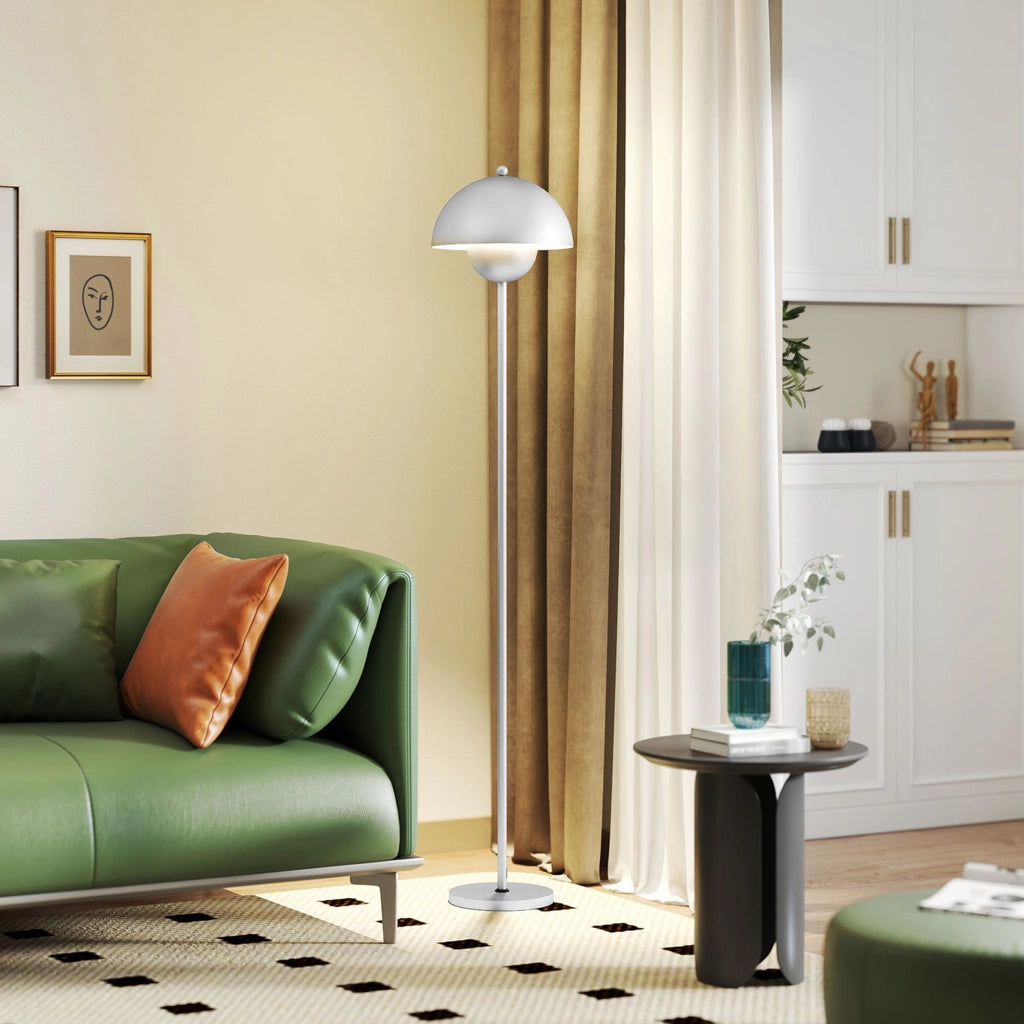 Lampada da terra moderna ¨C Xylo ¨C ?30x155 cm argento con paralume a ciotola