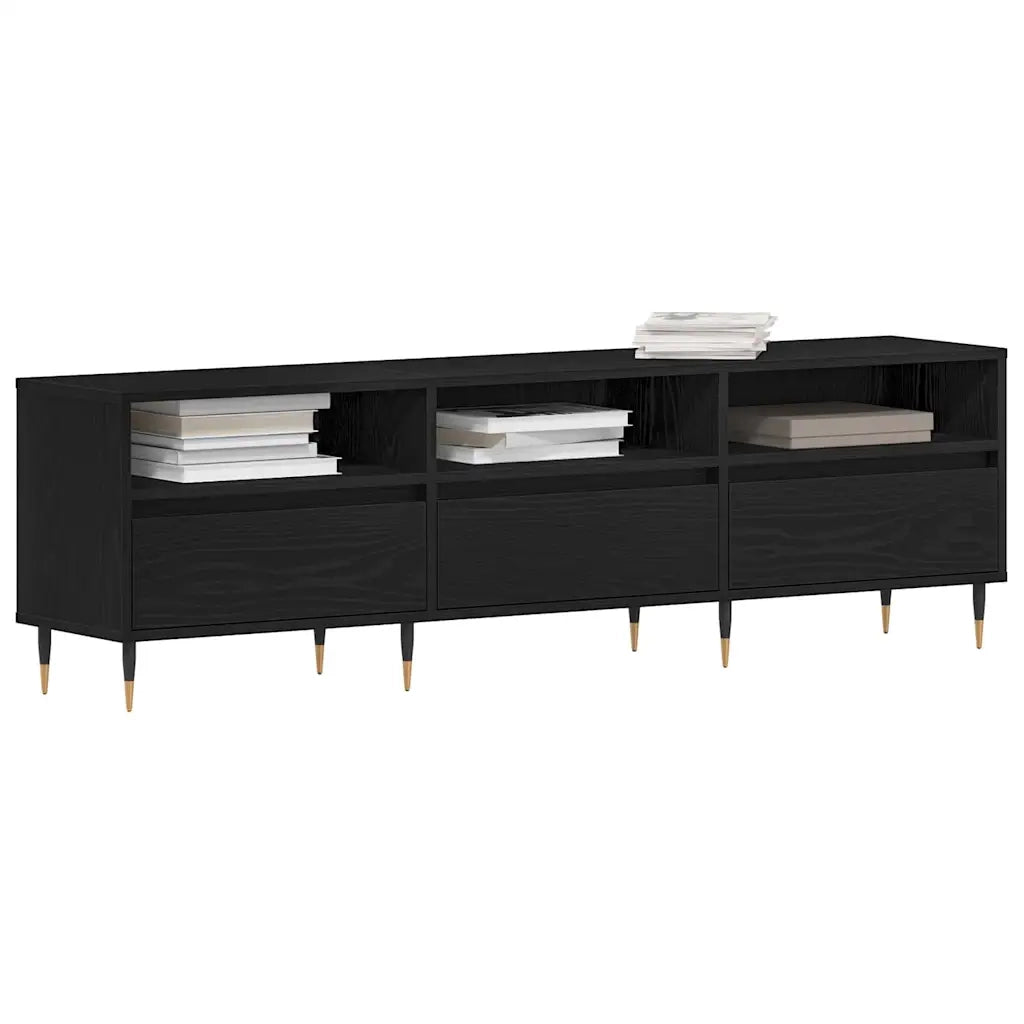 Mobile TV Rovere Nero 150 x 30 x 44,5 cm Legno multistrato 862876