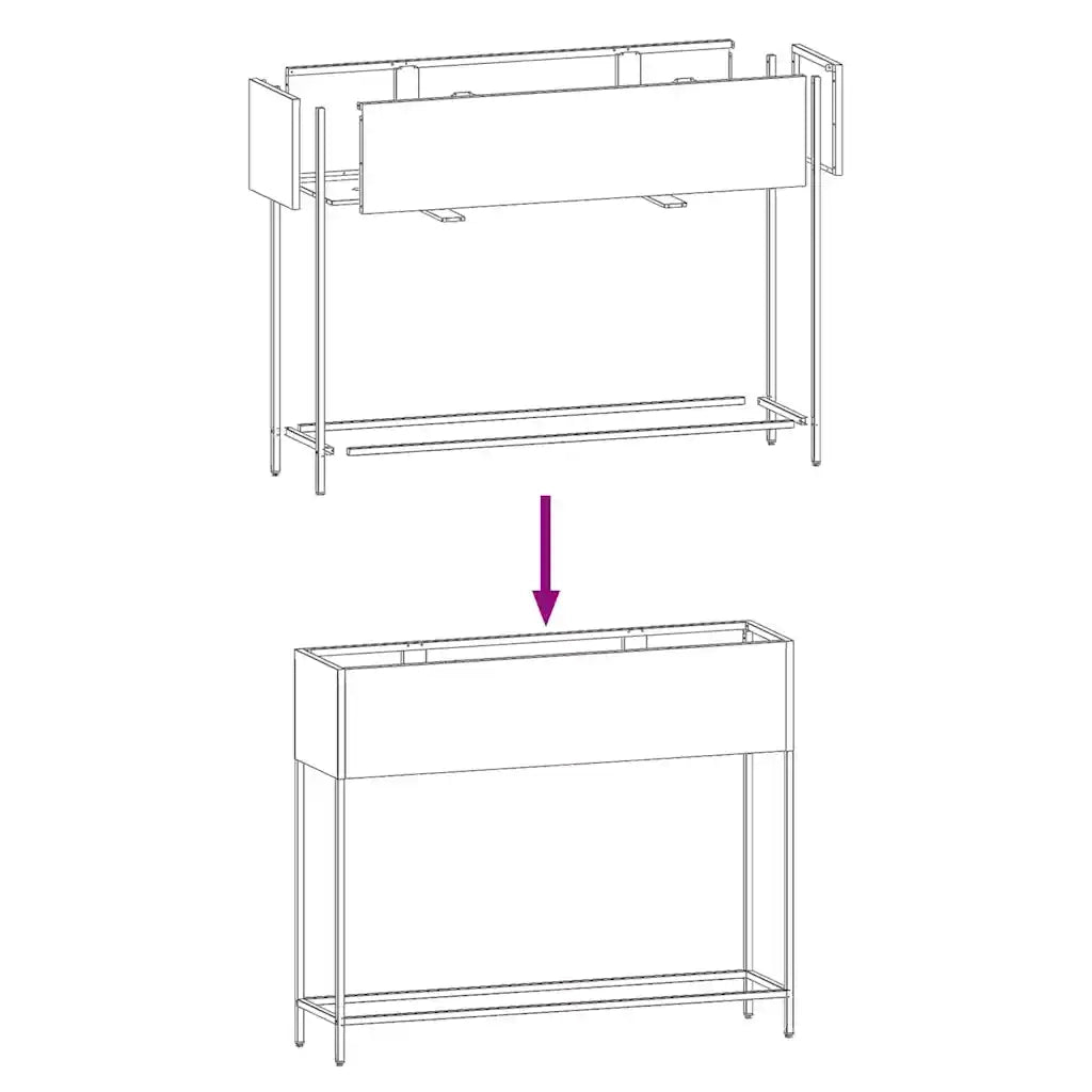 Vaso da Giardino Rialzato Bianco 100 x 26 x 82 cm Acciaio 865877