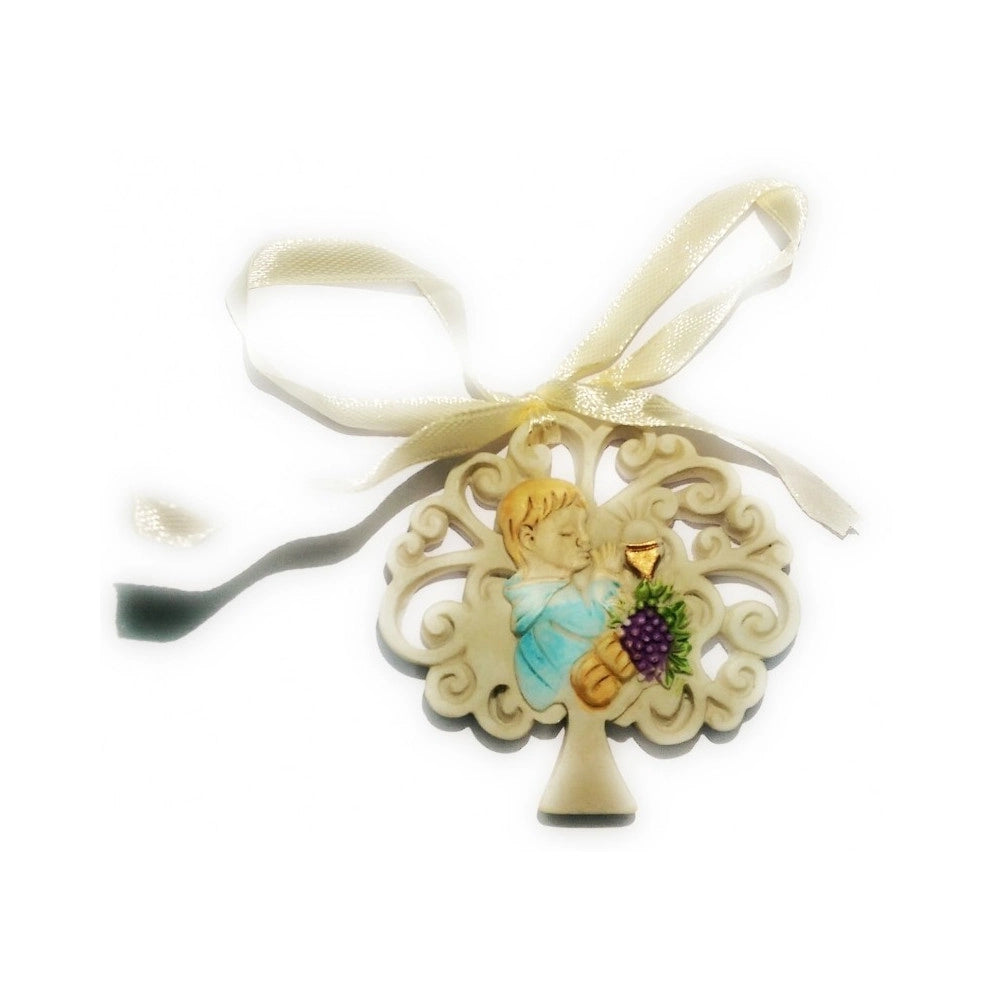 Trade Shop - Bomboniere Per Prima Comunione Bambino Albero Della Vita In Ceramica Appendino -