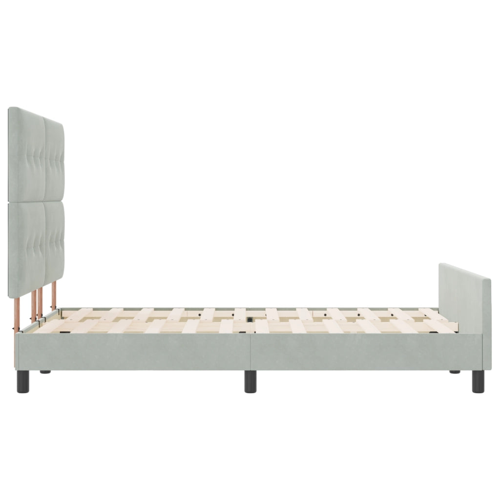 Struttura Letto Grigio Chiaro 140x200 cm Velluto
