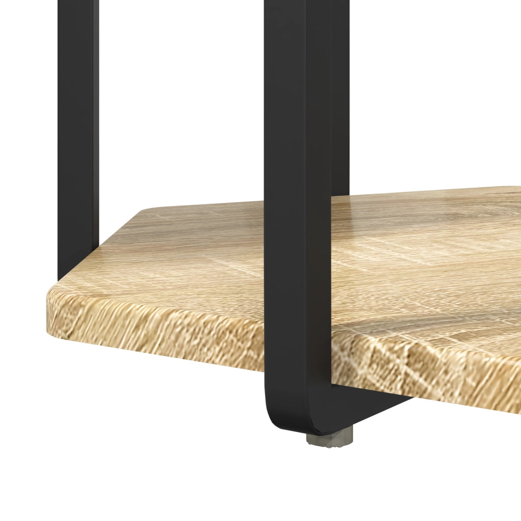 Tavolino 2 pz in Legno Ingenerizzato Rovere e Metallo