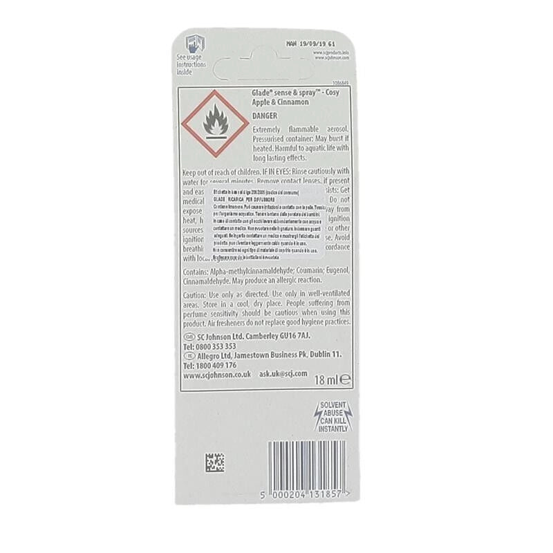 GLADE SENSE/SPRAY RICARICA 18ML FRAGRANZA APPLE E CINNAMON