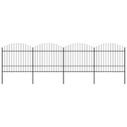 Recinzione da Giardino con Punta a Lancia in Acciaio 671x175 cm Nero 277742