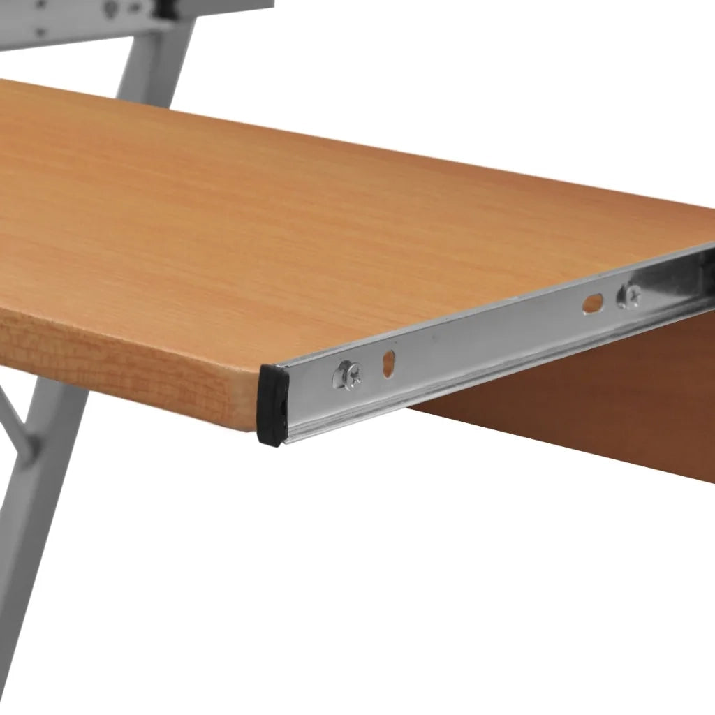 Scrivania per Computer con Ripiano Estraibile Marronecod mxl 73179