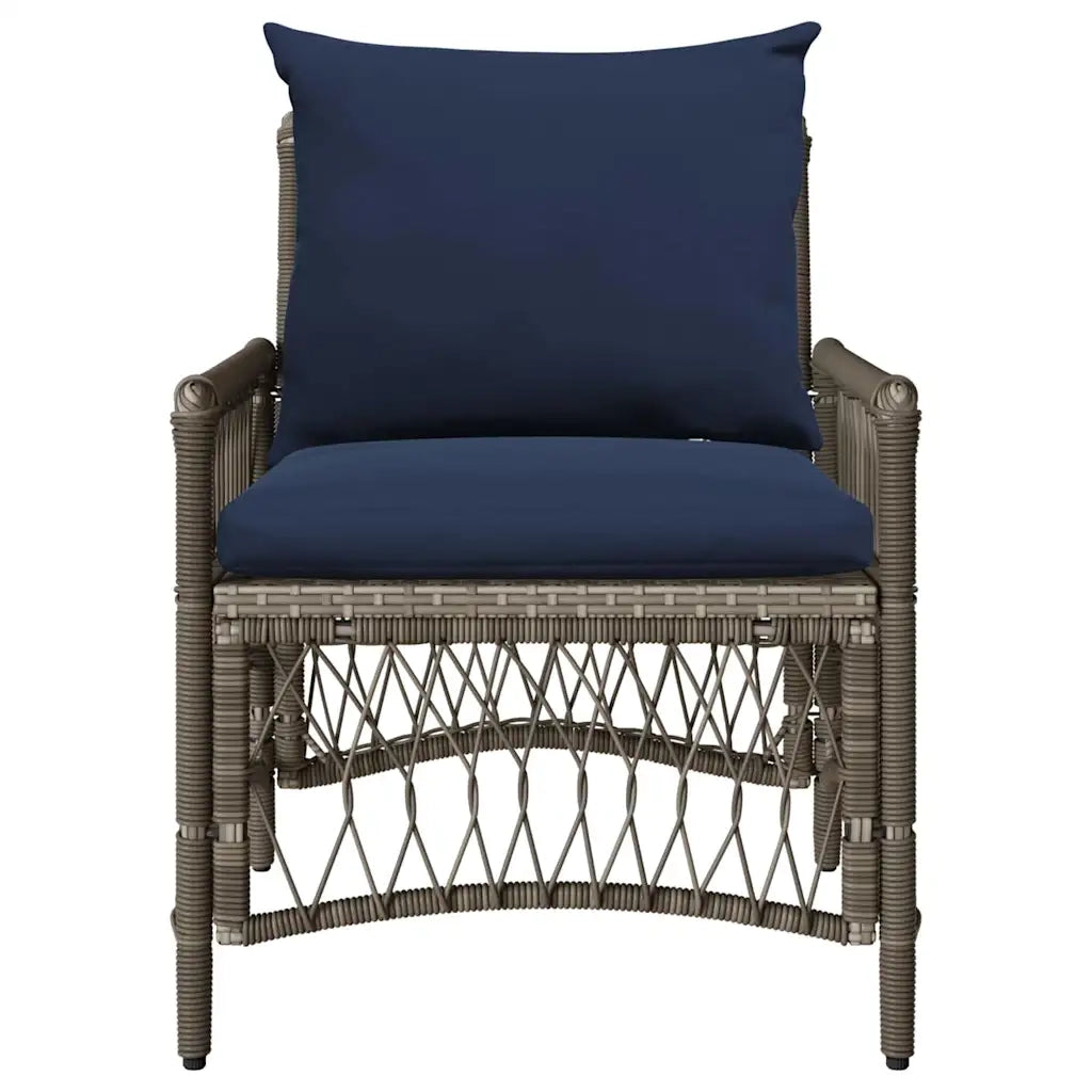Sedia da Giardino con cuscino Grigio 73 x 61 x 77 cm polyrattan 42006224