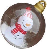 Decorazione di Natale inflatabile - Palla di neve illuminata - Dimensione gigante - 23,6 pollici - Adatto per interni ed esterni - Trasportabile